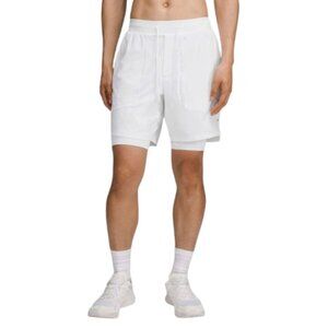 Men's XL Lululemon License to Train Lined Short 7" in white